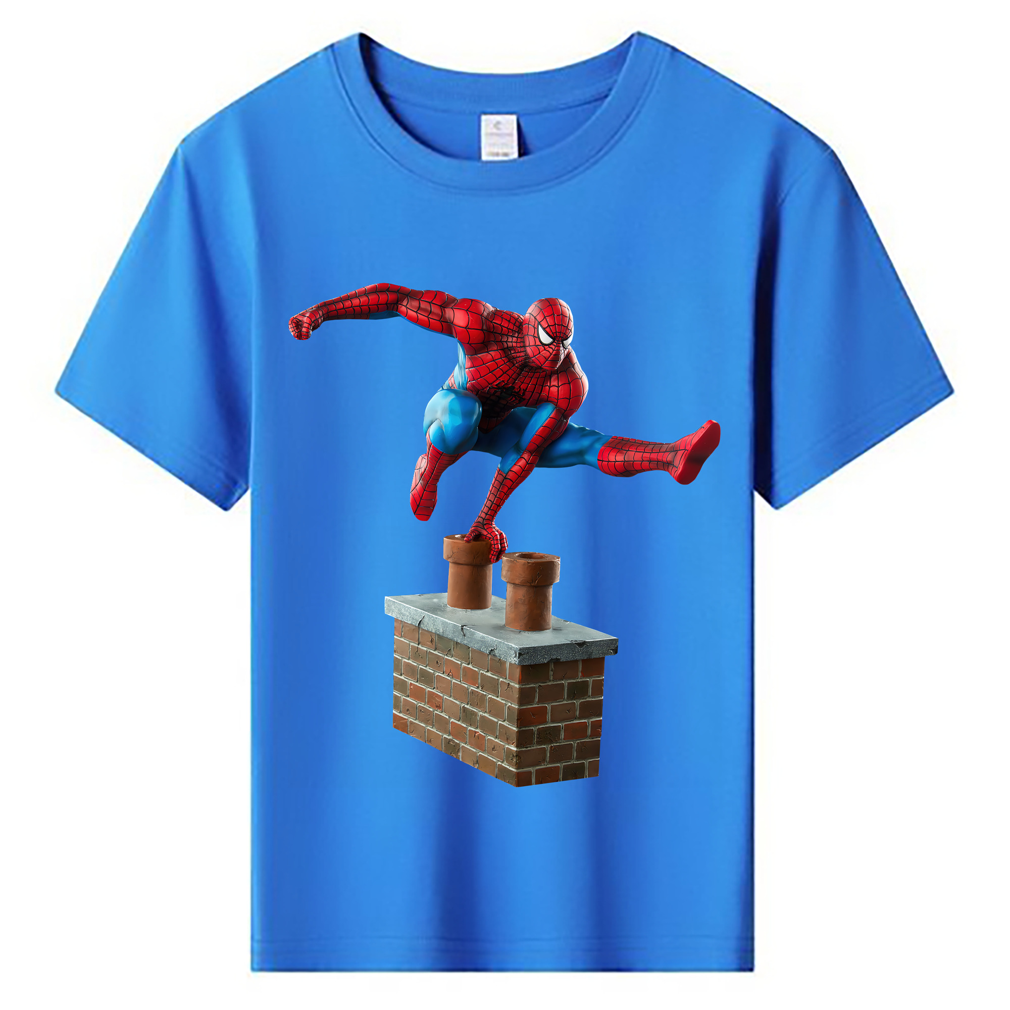 （画像用） Spider Man スパイダーマン 綿100％キッズTシャツ（フロントプリント）